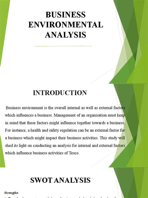 Business Environmental Analysis Pdf Tesco Swot Analysis