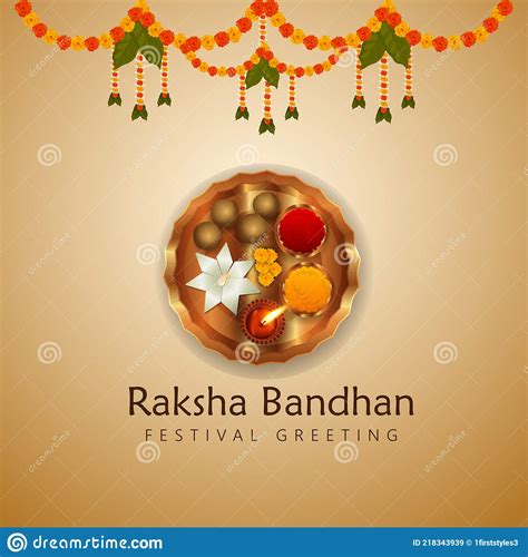 Happy Rakhi Indian Festival Celebration Greeting Card With Creative