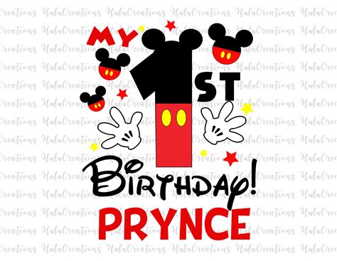 First Birthday Boy Mickey Mouse Svg Eduaspirant