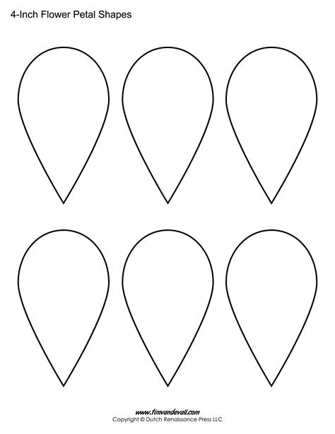 Simply print any of these templates out onto plain paper and decorate to make cute decorations. Printable Flower Petal Templates for Making Paper Flowers
