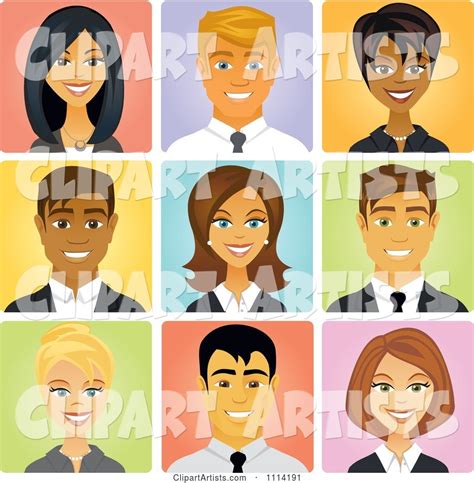 Happy Diverse Business People Avatars Clipart By Amanda Kate