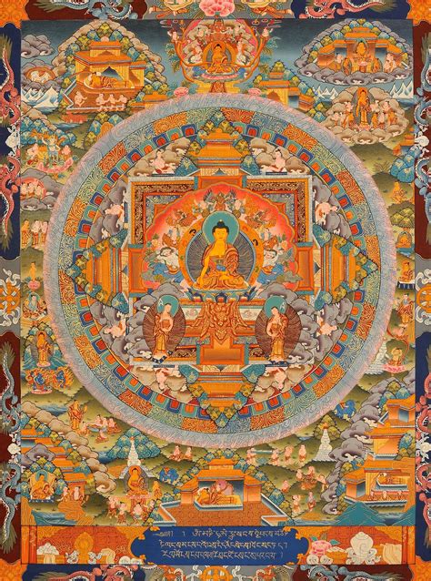 The Mandala Of Shakyamuni Buddha And Scenes From His Life Super Fine