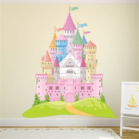 Wall decals for girls bedroom. Pink Fairytale Castle Wall Sticker Princess Wall Decal ...