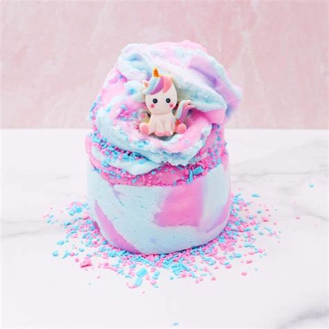 Unicorn Ice Cream Cotton Candy Slime Pink And Blue Cloud Creme Etsy