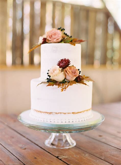 Simple Fall Two Tier Wedding Cake Wedding Cake Simple Elegant Wedding Cake Cost Tiered
