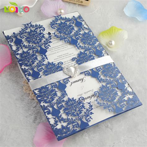 Top Sell Elegant Royal Blue Flower Lace Marriage