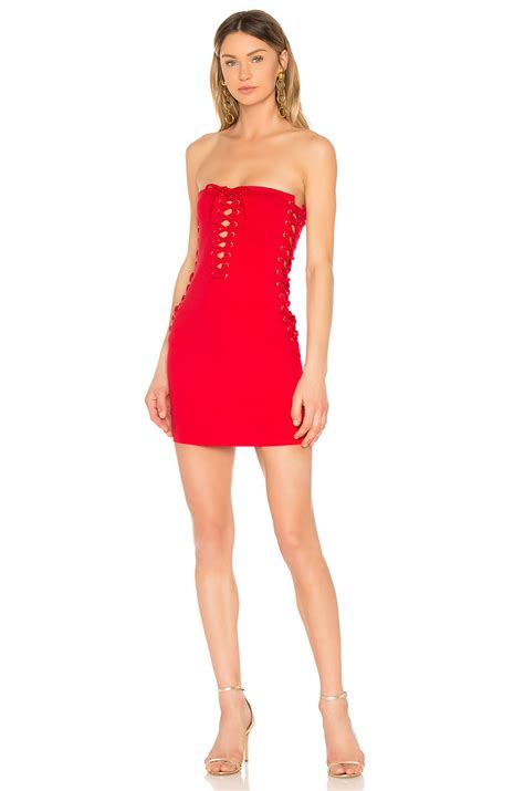 By The Way Lace Up Tube Dress In Red Revolve