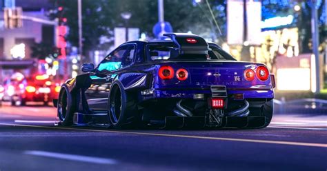 Also you can share or upload your favorite wallpapers. Nissan Skyline R34 Street Night Lights Hd Wallpaper ...