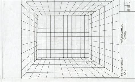 1 Point Perspective Grid Art Cube Cube Template Op Art