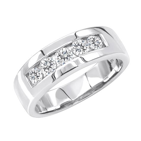 No one knows precisely when wedding anniversaries were first celebrated. 1 Carat 5 Stone Mens Diamond Wedding band 14k Gold ...