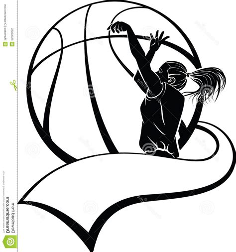Girl Basketball Silhouette Vector At Collection Of