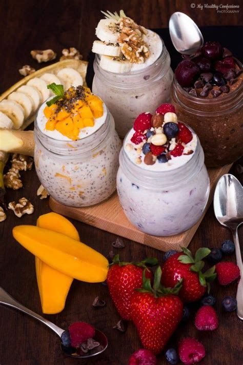 36 calories of dannon all natural, plain nonfat yogurt, 6 oz., (2.67 oz). Overnight Oat bran 4 ways - myhealthyconfessions | Low calorie overnight oats, Instant oatmeal ...