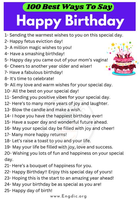 200 Sweet And Best Ways To Say Happy Birthday Engdic