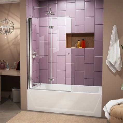However, buying the best frameless bathtub shower door can be a difficult and tough decision since most people don't know what to look for. DreamLine Aqua Fold 36" x 58" Hinged Frameless Tub Door ...