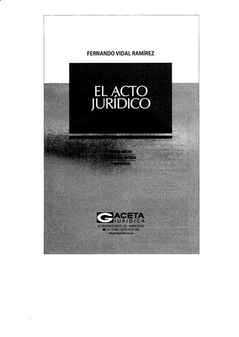 3 Vidal Ramírez El Acto Jurídico P 1 19 32 Fernando Vidal