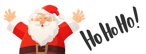 Christmas Banner With Funny Cartoon Santa Claus Hohoho Hand Drawn Text