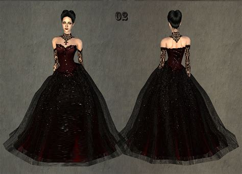 Mod The Sims Fashion Story From Heather Wedding Charm Of Gothic Set Midnight