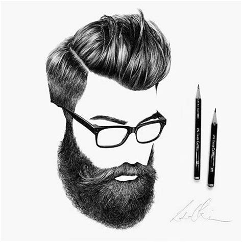 Start by drawing some circles outlining the area of the beard, varying the pencil softness to vary the tone you want. Follow Me ♥ #cutehairstylesmen | Beard art