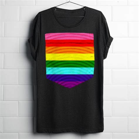 Original 8 Stripe Gay Pride Flag Pocket Tee Shirt Hoodie Sweater