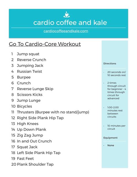 Cardiocore Workout — Cardio Coffee And Kale