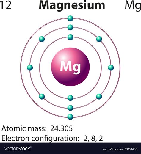 Diagram Representation Of The Element Magnesium Vector Image