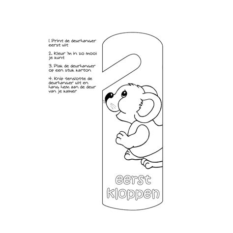 Leuk voor kids Deurhanger (muisje) Eerst kloppen