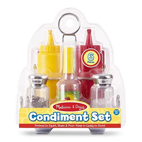 Melissa And Doug Condiments Set 6 Pcs Play Food Stainless Steel