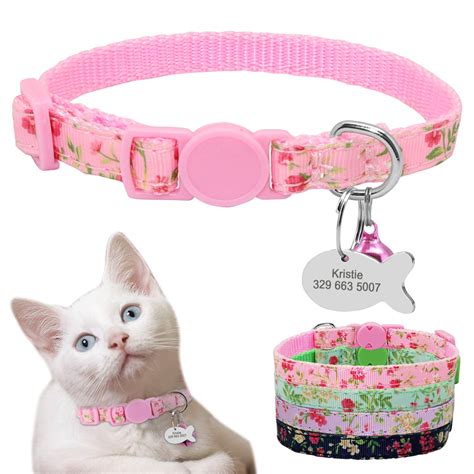 Ezeso cat dog harness collar leash pet cat dog cute bow harness collar and leash set amazon.com : Personalized Pet Cat Collar With Bell Floral Custom ...