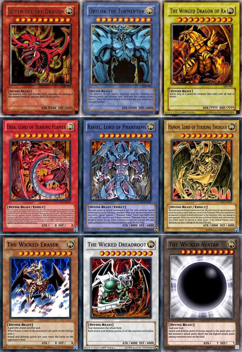 Egyptian Gods Sacred Beasts And Wicked Gods 遊戯王 Yugioh Dragon Cards