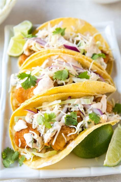 Cut to fit perfectly in a standard tortilla this product. Beer Battered Fish Tacos with Baja Sauce | Recipe in 2020