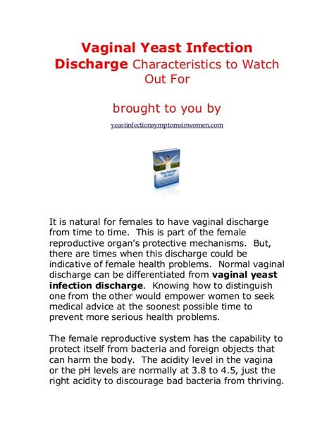 Vaginal Yeast Infection Discharge Characteristics To Watch Out For