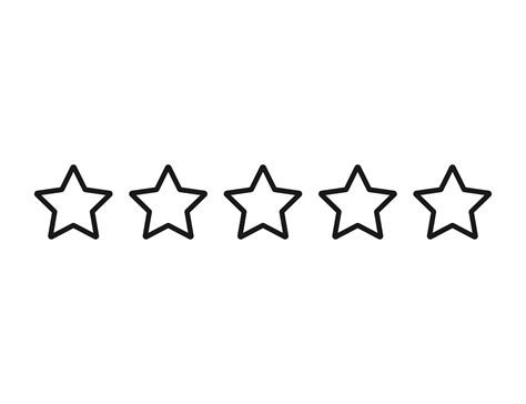 Five Stars In Black Outline Design Success Rating Set Quality