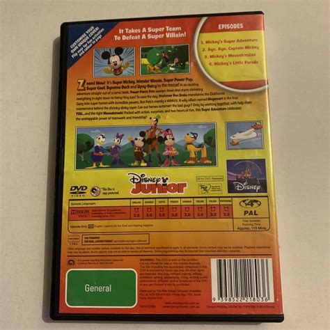 Disney Mickey Mouse Clubhouse Super Adventure Dvd 2014 Region 4