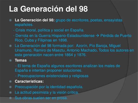 La Generación Del 98 Antonio Machado