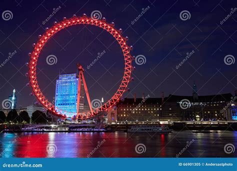London Eye Ferris Wheel Illuminated In London Editorial Image Image