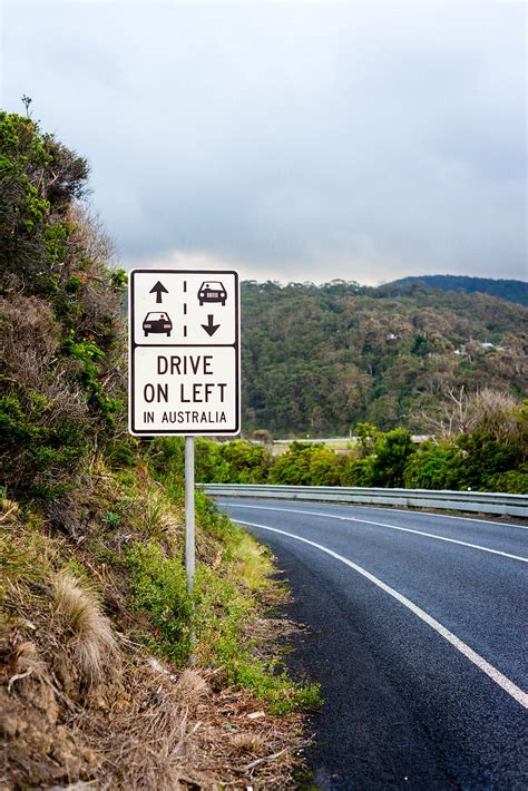 Road Sign For Drive On The Left In Australia Along The Iconic Great
