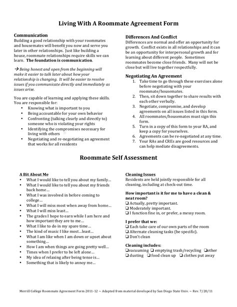 College Roommate Agreement 10 Examples Format Pdf Examples