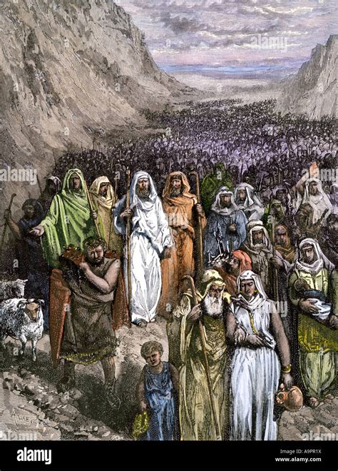 Moses Leading The Israelites Out Of Egypt Through The Wilderness Hand