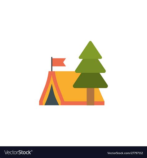Isolated Camping Tent Icon Flat Design Royalty Free Vector
