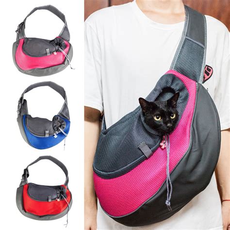 Pet Carrier Cat Puppy Small Animal Dog Carrier Sling Front Mesh Travel