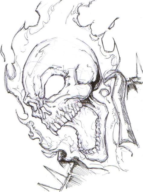 Ghost Rider By Chrisozfulton On Deviantart Skull Art Drawing Ghost