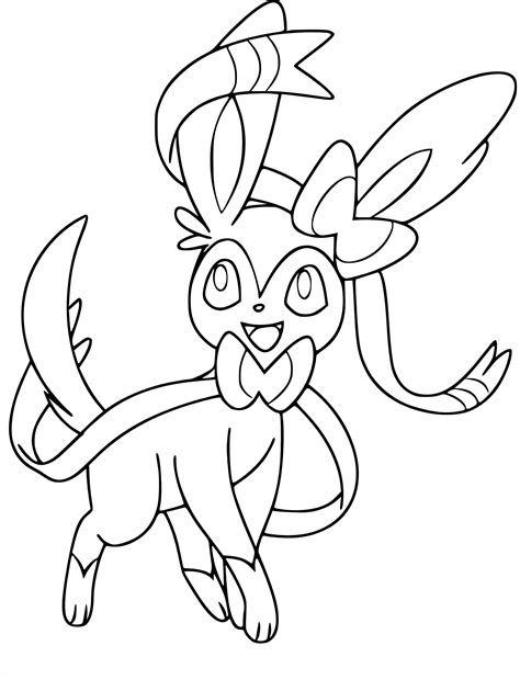 Eeveelutions Coloring Pages Sylveon Pokemon Coloring Pages Printable