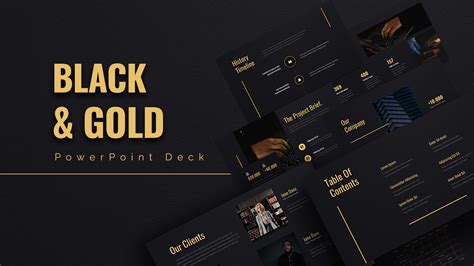 Black And Gold Powerpoint Presentation