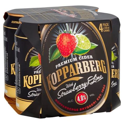 Kopparberg Premium Cider With Strawberry And Lime 4 X 330ml Britishfoodmart