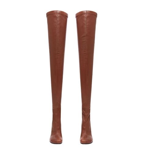 burberry brown leather over the knee boots 110 harrods uk