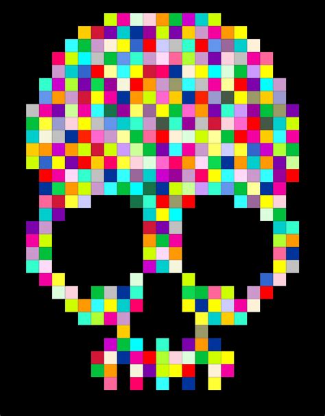 Pixelated Skull Quilt Free Pdf Pattern Pixel Quilting Pixel Art