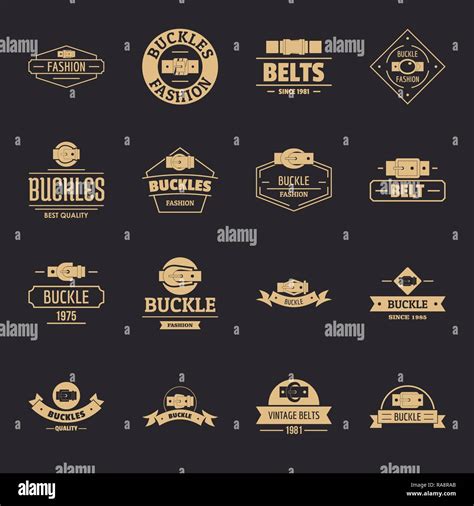 Belt Buckle Logo Icons Set Simple Style Stock Vector Image And Art Alamy