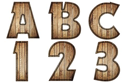 Wooden Alphabet Letters Clipart Graphic By Sweetdesign · Creative Fabrica
