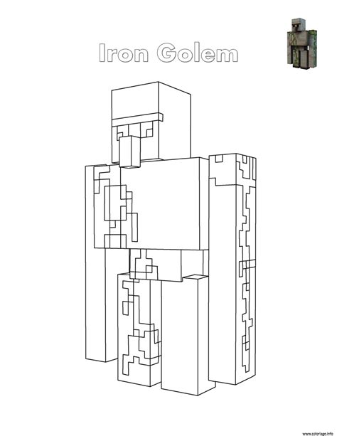 Coloriage Iron Golem Minecraft Dessin Minecraft à Imprimer