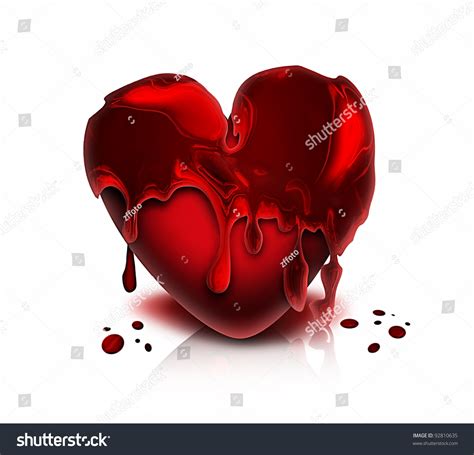 Red Bloody Heart On A White Background Stock Photo 92810635 Shutterstock